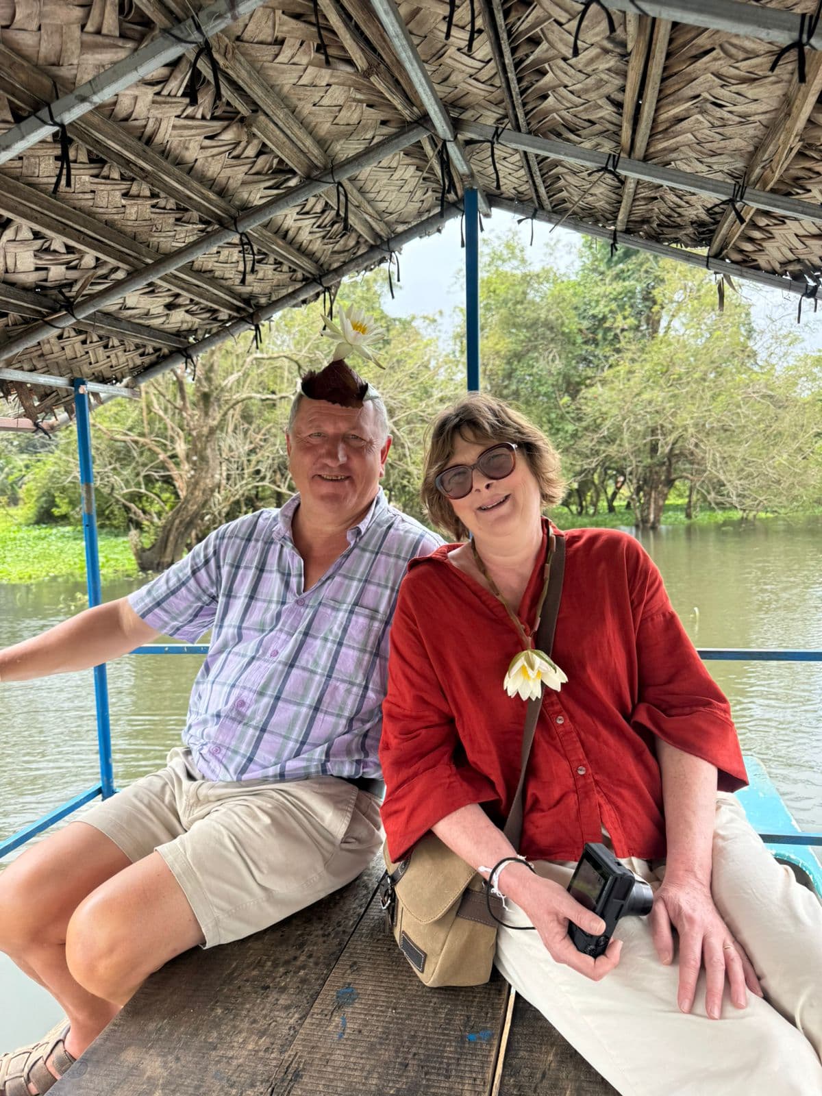 Happy clients exploring Sri Lanka waterfalls